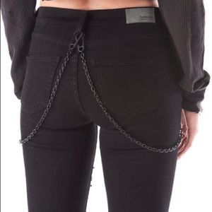 Carmar mia double chain distressed black jeans